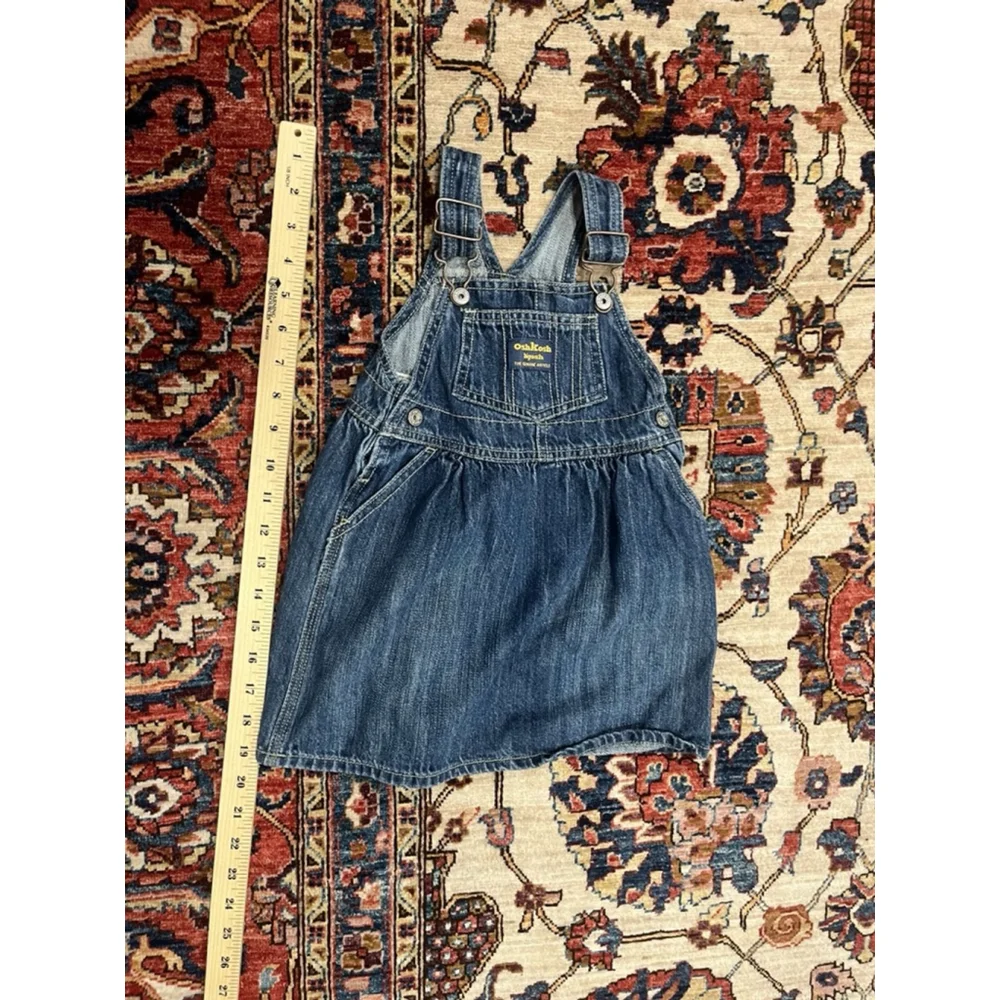 Vintage Oshkosh B'Gosh Denim Suspender Dress Size 24 Months